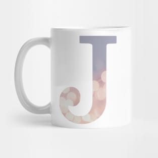 The Letter J Purple Lights Design Mug